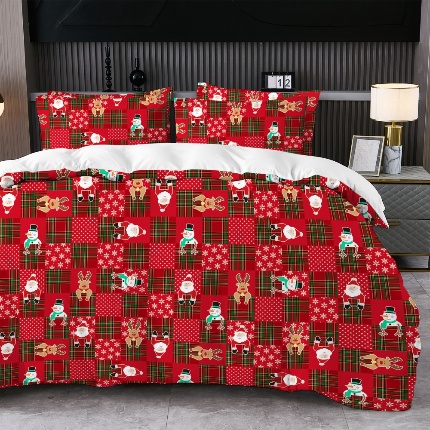 91家纺网 家纺一手货源 找家纺 jit跨境数码印花被套三件套一件代发temu希音集采shein亚马逊速卖通pod-圣诞款第一批