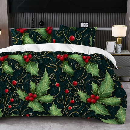 91家纺网 家纺一手货源 找家纺 jit跨境数码印花被套三件套一件代发temu希音集采shein亚马逊速卖通pod-圣诞款第一批