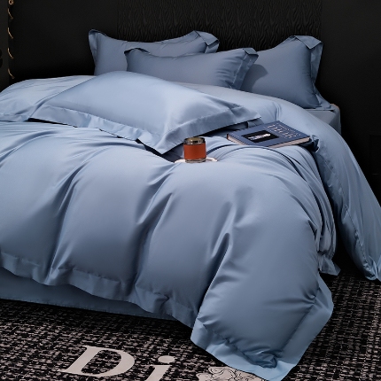 91家纺网 家纺一手货源 找家纺 （总）2025新款纯色长绒棉全棉纯棉轻奢四件套- 克里斯