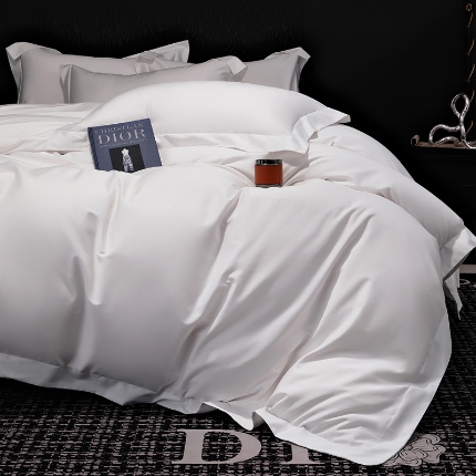 91家纺网 家纺一手货源 找家纺 （总）2025新款纯色长绒棉全棉纯棉轻奢四件套- 克里斯