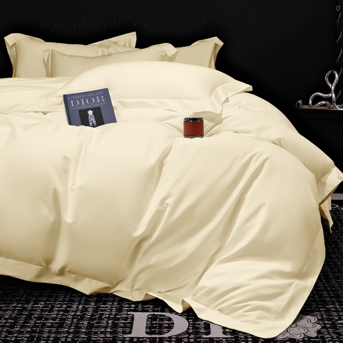 91家纺网 家纺一手货源 找家纺 （总）2025新款纯色长绒棉全棉纯棉轻奢四件套- 克里斯