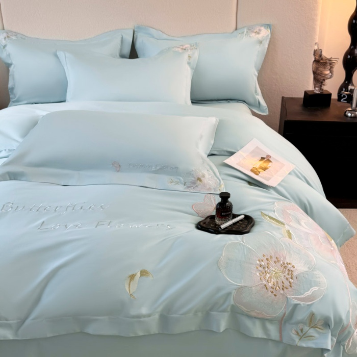 91家纺网 家纺一手货源 找家纺 （总）2025新款全棉纯棉长绒棉刺绣轻奢四件套系列-罗马