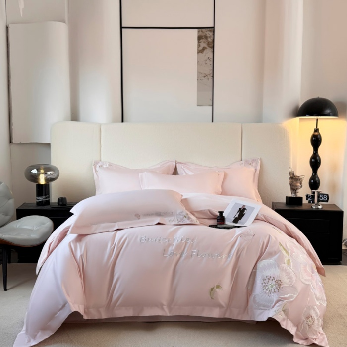 91家纺网 家纺一手货源 找家纺 （总）2025新款全棉纯棉长绒棉刺绣轻奢四件套系列-罗马