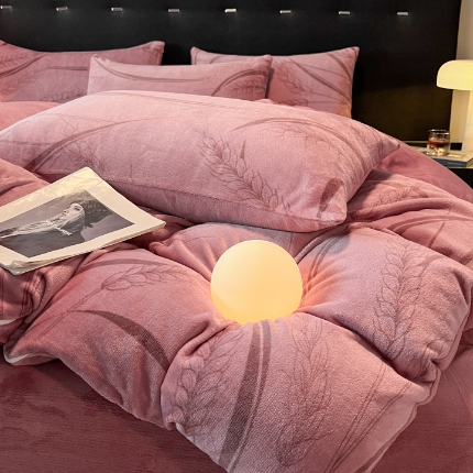 （总）经年 2025新款 专版花型 牛奶绒四件套  - 风吹麦香