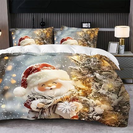 91家纺网 家纺一手货源 找家纺 jit跨境数码印花被套三件套一件代发temu希音集采shein亚马逊速卖通pod模式-圣诞款第二批