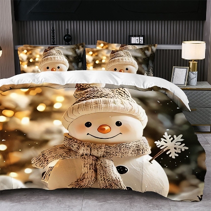 91家纺网 家纺一手货源 找家纺 jit跨境数码印花被套三件套一件代发temu希音集采shein亚马逊速卖通pod模式-圣诞款第二批