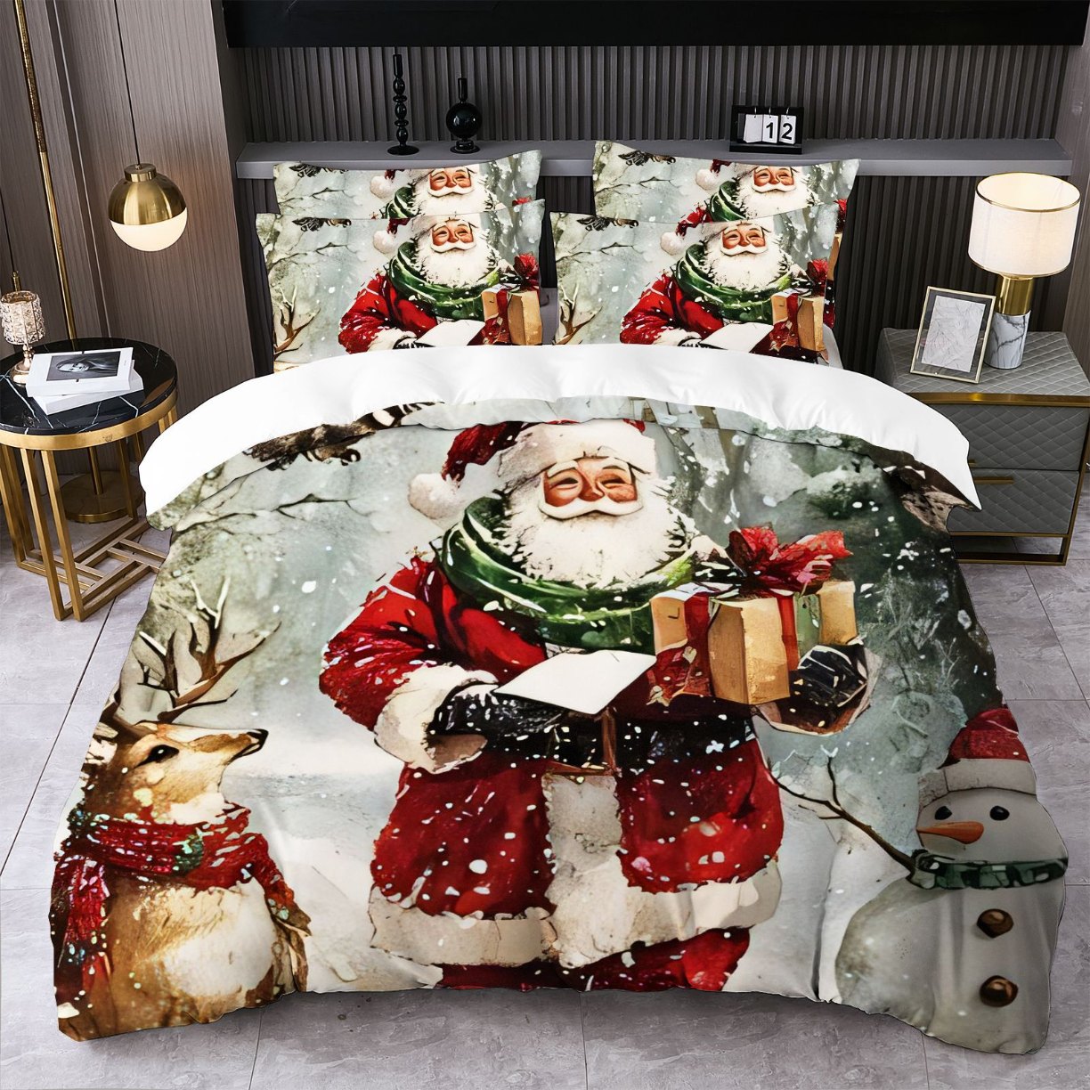 91家纺网 家纺一手货源 找家纺 jit跨境数码印花被套三件套一件代发temu希音集采shein亚马逊速卖通pod模式-圣诞款第二批