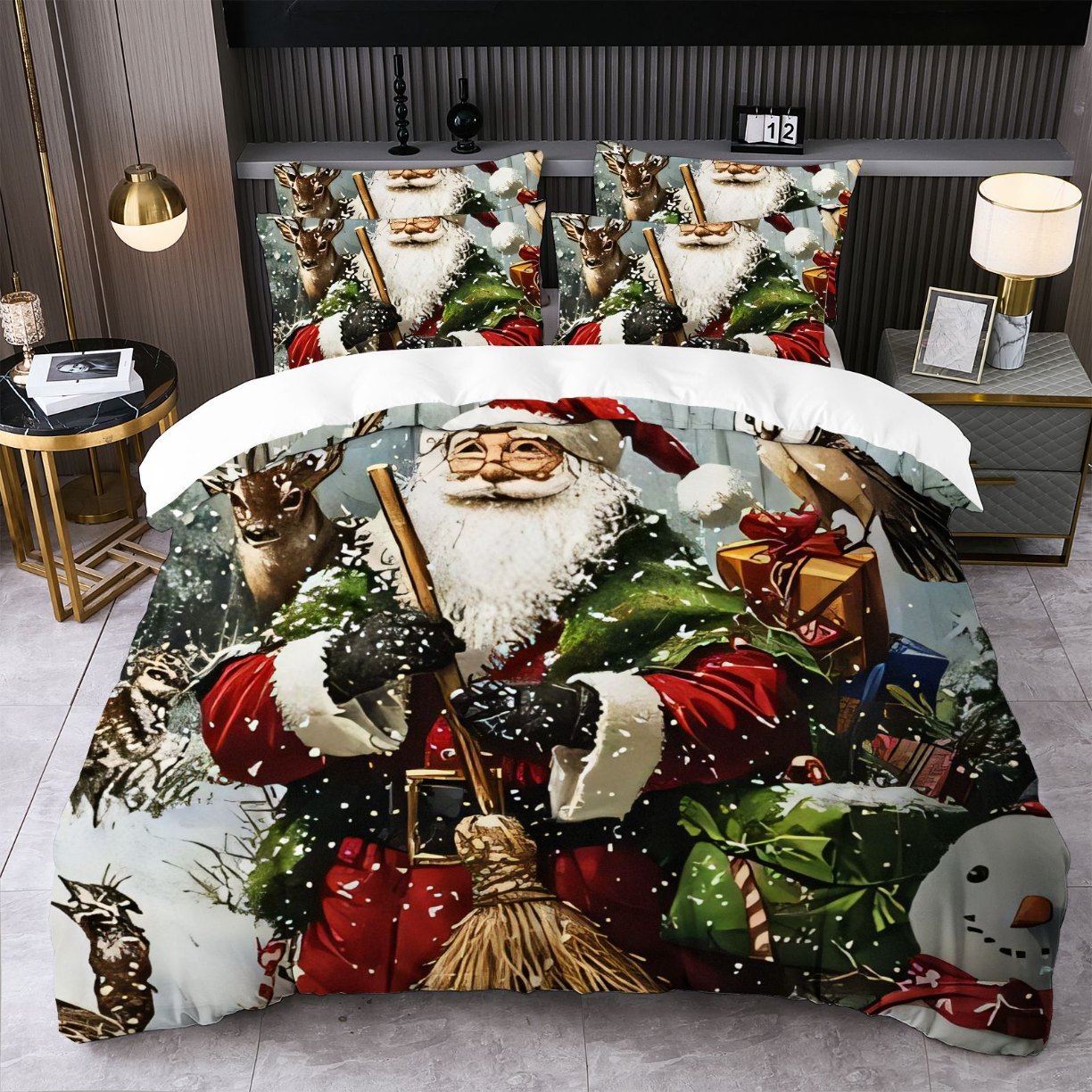 91家纺网 家纺一手货源 找家纺 jit跨境数码印花被套三件套一件代发temu希音集采shein亚马逊速卖通pod模式-圣诞款第二批