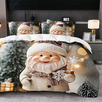 91家纺网 家纺一手货源 找家纺 jit跨境数码印花被套三件套一件代发temu希音集采shein亚马逊速卖通pod-圣诞款 第三批