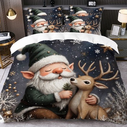 91家纺网 家纺一手货源 找家纺 jit跨境数码印花被套三件套一件代发temu希音集采shein亚马逊速卖通pod-圣诞款 第三批