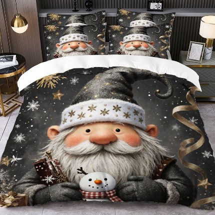 91家纺网 家纺一手货源 找家纺 jit跨境数码印花被套三件套一件代发temu希音集采shein亚马逊速卖通pod-圣诞款 第三批