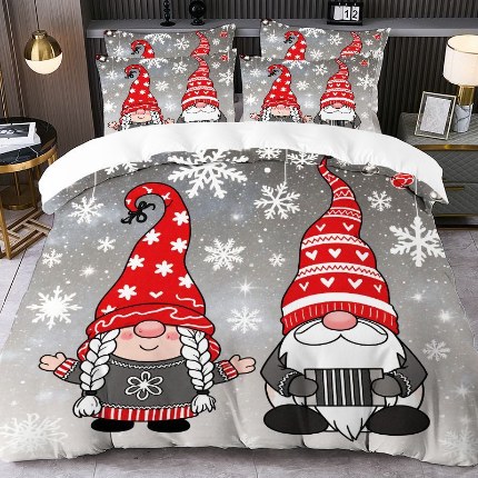 91家纺网 家纺一手货源 找家纺 jit跨境数码印花被套三件套一件代发temu希音集采shein亚马逊速卖通pod-圣诞款 第三批