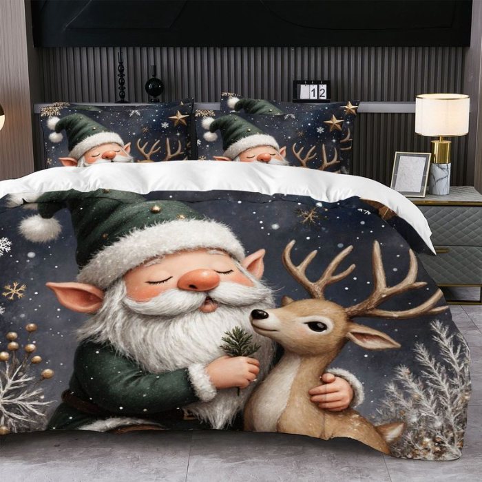 91家纺网 家纺一手货源 找家纺 jit跨境数码印花被套三件套一件代发temu希音集采shein亚马逊速卖通pod-圣诞款 第三批