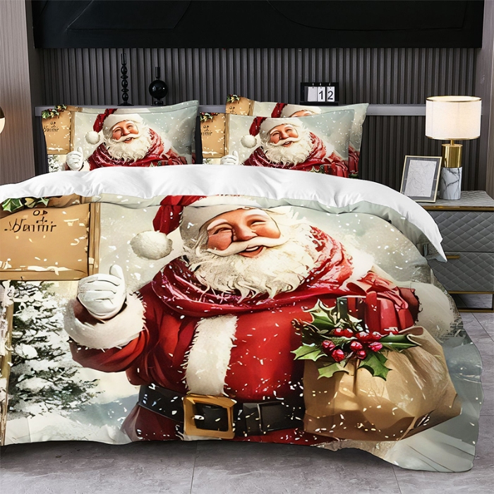 91家纺网 家纺一手货源 找家纺 jit跨境数码印花被套三件套一件代发temu希音集采shein亚马逊速卖通pod-圣诞款 第三批