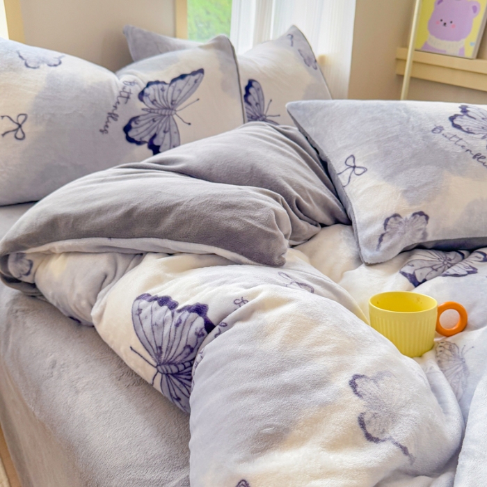 91家纺网 家纺一手货源 找家纺 （总） 2025牛奶绒四件套牛奶绒单被套牛奶绒床笠款四件套小清新可爱套件