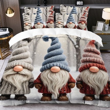 91家纺网 家纺一手货源 找家纺 jit跨境数码印花被套三件套一件代发temu希音集采shein亚马逊速卖通pod-圣诞款 第三批