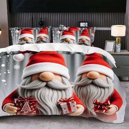 91家纺网 家纺一手货源 找家纺 jit跨境数码印花被套三件套一件代发temu希音集采shein亚马逊速卖通pod模式-圣诞款第四批