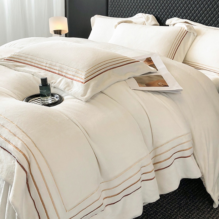 91家纺网 家纺一手货源 找家纺 （总）星蕴家纺 2025新款全消光牛奶绒四件套-马德里