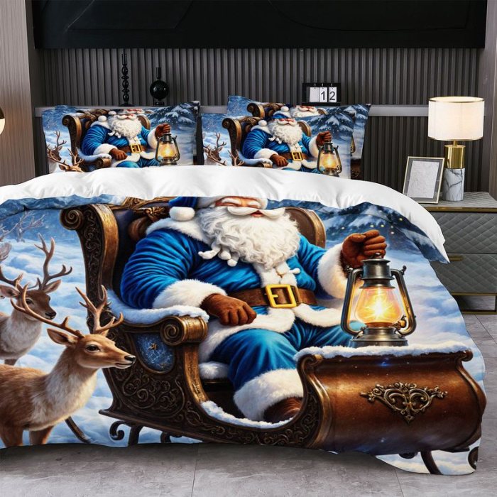 91家纺网 家纺一手货源 找家纺 jit跨境数码印花被套三件套一件代发temu希音集采shein亚马逊速卖通pod模式-圣诞款第四批