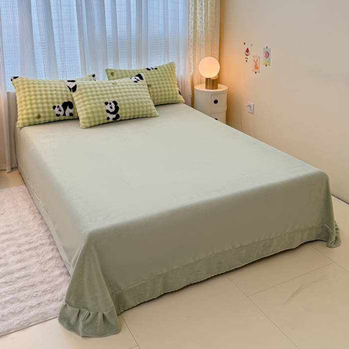 91家纺网 家纺一手货源 找家纺 （总）爱多多家居 2025新款 印花兔兔绒牛奶绒大泡泡四件套单被套