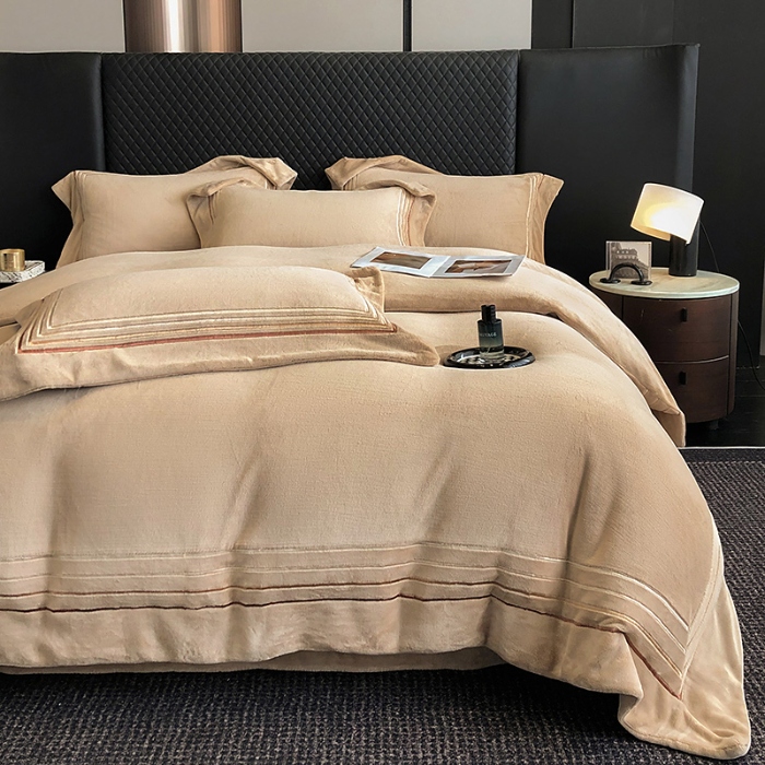 91家纺网 家纺一手货源 找家纺 （总）星蕴家纺 2025新款全消光牛奶绒四件套-马德里