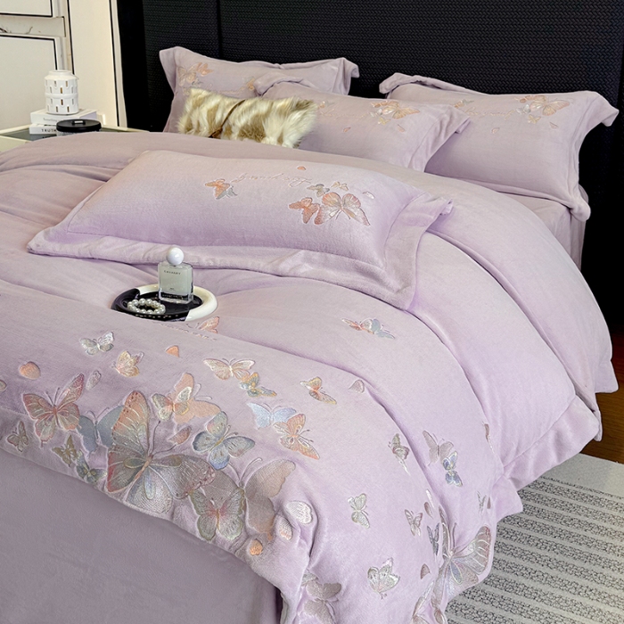 91家纺网 家纺一手货源 找家纺 （总）星蕴家纺 2025新款230克全消光牛奶绒四件套-佰丽