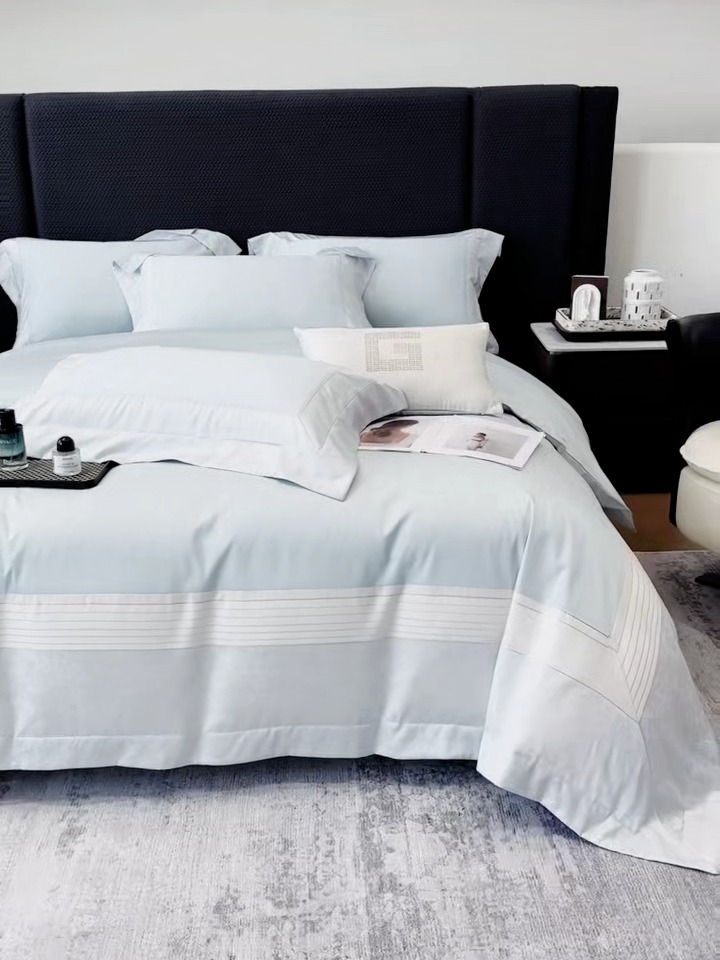 91家纺网 家纺一手货源 找家纺 高档礼盒装彩金色织提花+50*50S贡缎长绒棉纯棉加厚磨毛四件套100%全棉 祖玛蓝-玛奇朵-彩金色织提花纯棉磨毛