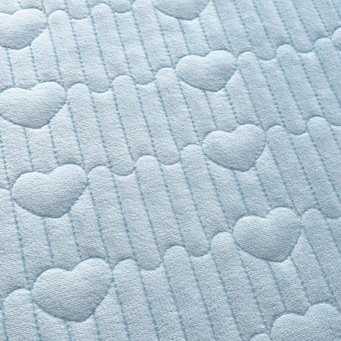 91家纺网 家纺一手货源 找家纺 漫布云2025秋冬新款11斤230g全消光牛奶绒夹棉床盖款四件套纯色蕾丝花边刺绣床裙款床盖 花韵-婴儿蓝