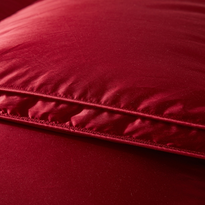 91家纺网 家纺一手货源 找家纺 抗日家纺 新款奢华纯色真丝缎单层防绒羽绒被壳 一件起批 酒红