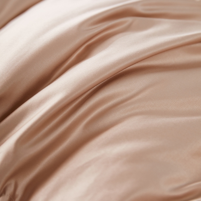 91家纺网 家纺一手货源 找家纺 抗日家纺 新款奢华纯色真丝缎单层防绒羽绒被壳 一件起批 香槟金