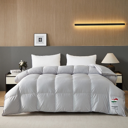 抗日家纺 新款奢华纯色真丝缎单层防绒羽绒被壳 一件起批 天空灰