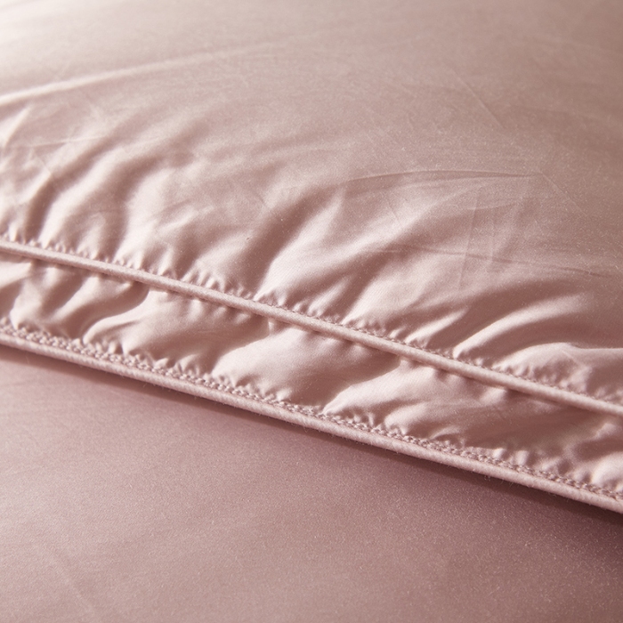 91家纺网 家纺一手货源 找家纺 抗日家纺 新款奢华纯色真丝缎单层防绒羽绒被壳 一件起批 豆沙