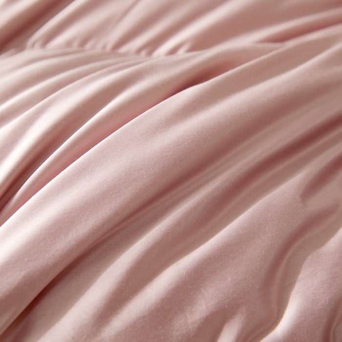 91家纺网 家纺一手货源 找家纺 抗日家纺 新款奢华纯色真丝缎单层防绒羽绒被壳 一件起批 豆沙