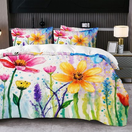 91家纺网 家纺一手货源 找家纺 jit跨境数码印花被套三件套一件代发temu希音集采shein亚马逊速卖通pod模式