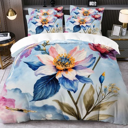 91家纺网 家纺一手货源 找家纺 jit跨境数码印花被套三件套一件代发temu希音集采shein亚马逊速卖通pod模式