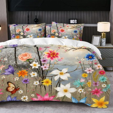 91家纺网 家纺一手货源 找家纺 jit跨境数码印花被套三件套一件代发temu希音集采shein亚马逊速卖通pod模式