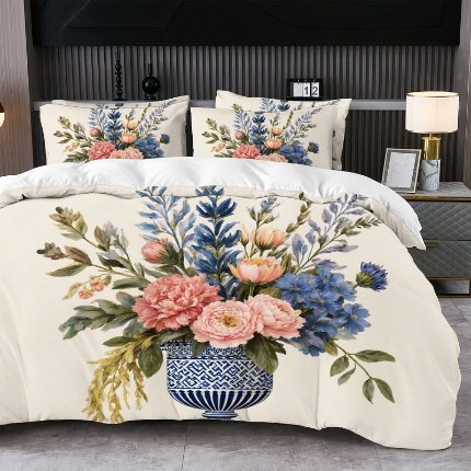 91家纺网 家纺一手货源 找家纺 jit跨境数码印花被套三件套一件代发temu希音集采shein亚马逊速卖通pod模式