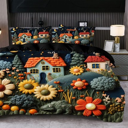 91家纺网 家纺一手货源 找家纺 jit跨境数码印花被套三件套一件代发temu希音集采shein亚马逊速卖通pod模式