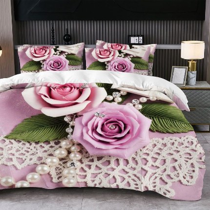 91家纺网 家纺一手货源 找家纺 jit跨境数码印花被套三件套一件代发temu希音集采shein亚马逊速卖通pod模式