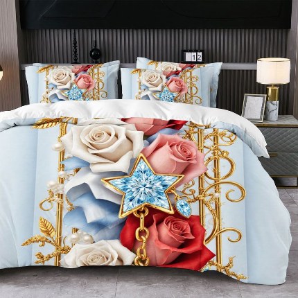 91家纺网 家纺一手货源 找家纺 jit跨境数码印花被套三件套一件代发temu希音集采shein亚马逊速卖通pod模式