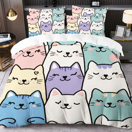 91家纺网 家纺一手货源 找家纺 jit跨境数码印花被套三件套一件代发temu希音集采shein亚马逊速卖通pod模式