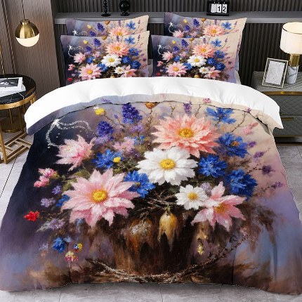 91家纺网 家纺一手货源 找家纺 jit跨境数码印花被套三件套一件代发temu希音集采shein亚马逊速卖通pod模式