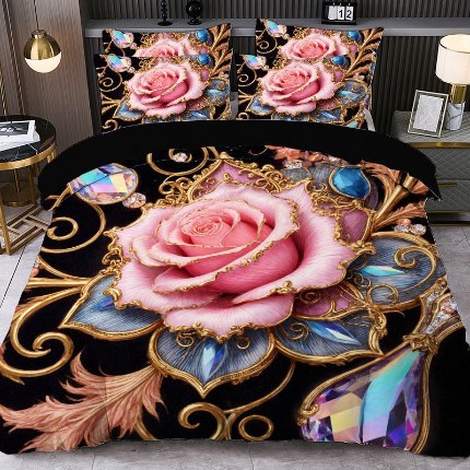 91家纺网 家纺一手货源 找家纺 jit跨境数码印花被套三件套一件代发temu希音集采shein亚马逊速卖通pod模式