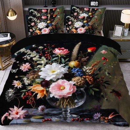 91家纺网 家纺一手货源 找家纺 jit跨境数码印花被套三件套一件代发temu希音集采shein亚马逊速卖通pod模式