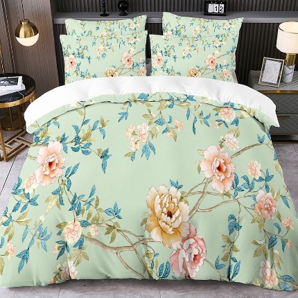 91家纺网 家纺一手货源 找家纺 jit跨境数码印花被套三件套一件代发temu希音集采shein亚马逊速卖通pod模式