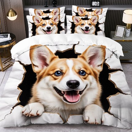 jit跨境数码印花被套三件套一件代发temu希音集采shein亚马逊速卖通pod模式