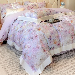 91家纺网 家纺一手货源 找家纺 （总）高档礼盒装50*50S贡缎长绒棉数码印花四件套100%纯棉磨毛加厚全棉床单床笠款量大价优,糖果紫-莫奈花园-A类100%加厚纯棉磨毛,心动粉-莫奈花园-A类100%加厚纯棉磨,维密粉-莫奈花园-A类100%加厚纯棉磨