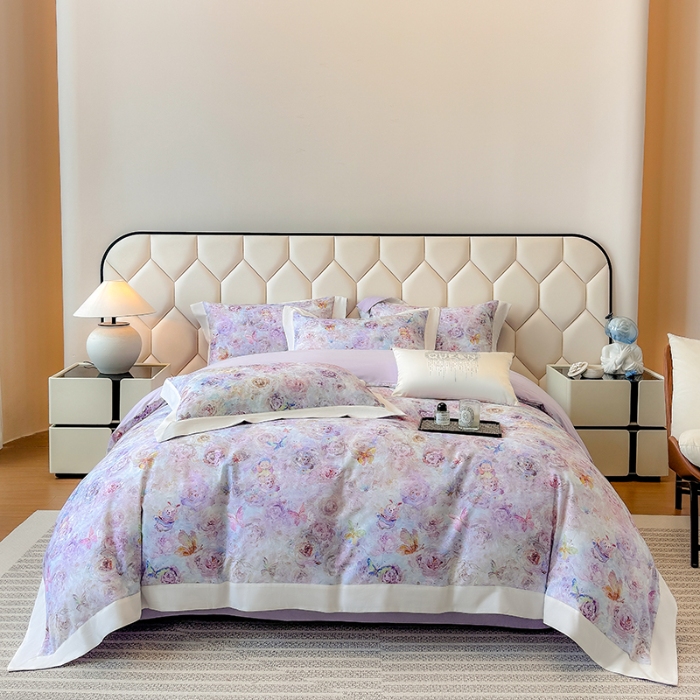 91家纺网 家纺一手货源 找家纺 （总）高档礼盒装50*50S贡缎长绒棉数码印花四件套100%纯棉磨毛加厚全棉床单床笠款量大价优