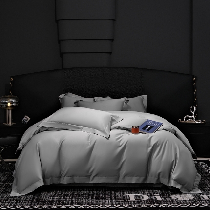 91家纺网 家纺一手货源 找家纺 （总）2025新款纯色长绒棉全棉纯棉轻奢四件套- 克里斯