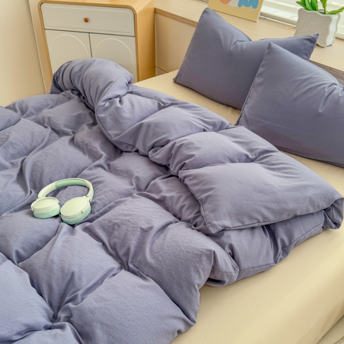 91家纺网 家纺一手货源 找家纺 2026新款苏东来家纺外贸出口跨境韩国提花棉四件套高端超柔手感超好（长期做，十年不换款） T灰色